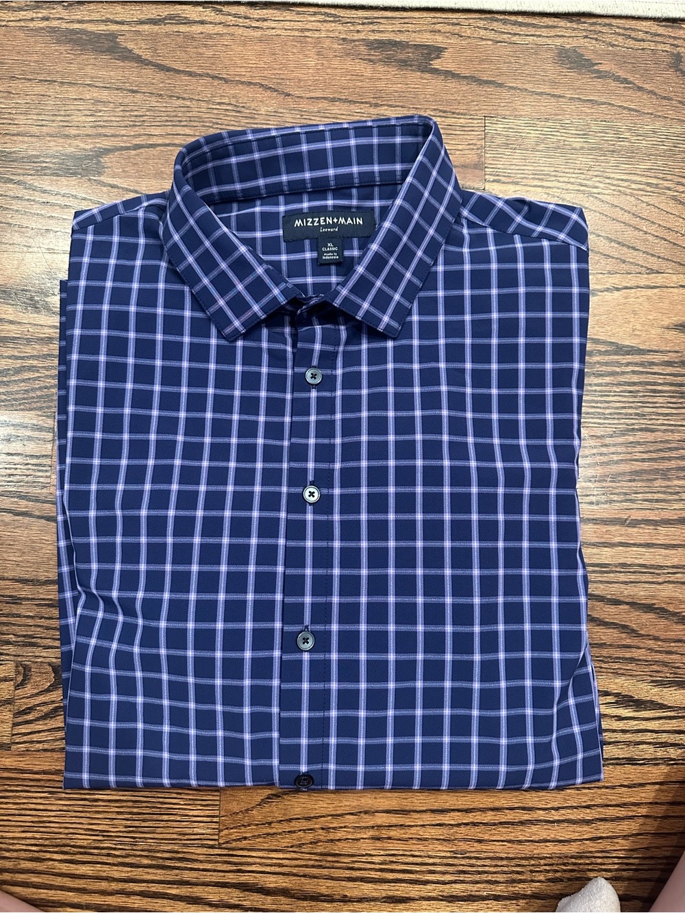 Mizzen+Main Purple Check Dress Shirt